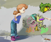 Le thug girl (image street cute girl fashion scene punk sketchbook)