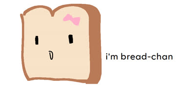Bread chan (image cute bread toast girl ms_paint)