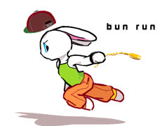 Street bune (image cute rabbit bunny girl run ms_paint street)