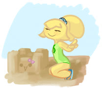 Beach day (image cute bunny girl ayamari super_mario_/v/orld beach swimsuit 4chan sketchbook)