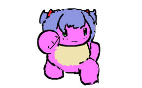 Beary run (image beary beary_pink fuzzy cute run ms_paint [s4s])
