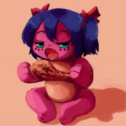 We eat (beary_pink beary [s4s] food eating)