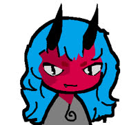 Blue debil girl (image cute girl devil ms_paint mep-chan)