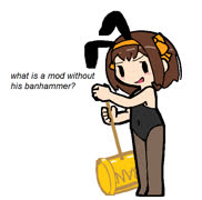 Haruhi new boss (image chibi cute haruhi_suzumiya bunny_suit 4chan girl ms_paint)