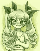 Anchovy eat pizza (anchovy_(gup) pizza eating blush girl)