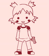 Yotsuba armed (yotsuba pistol chibi_maruko_chan)