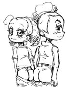 Buttwhyyy (sketch beth ojamajo_doremi ass 2girls)