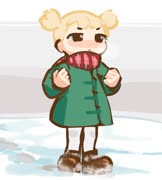 Girl in the cold (image winter jacket fashion girl cute sketchbook)