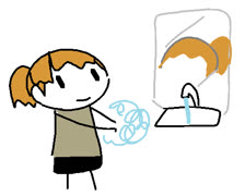 Wash hands before eating (girl cute doodle ms_paint)