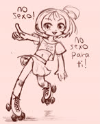 No sexo para ti (segawa_onpu ojamajo_doremi nopan roller_skates girl sketch)