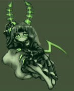 CommDeadMaster (black_rock_shooter deadmaster girl pillow glasses)