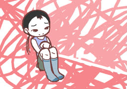 Sitting posee (girl sitting doodle ms_paint abstract cute)