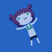 Floating down (animated girl swimsuit chibi ms_paint keksandra [s4s]-tan)