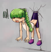 Spats Stapled (spats ass green_hair)
