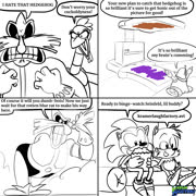 Sonic watches seinfeld (sonic_the_hedgehog scratch grounder comic dr.robotnik)