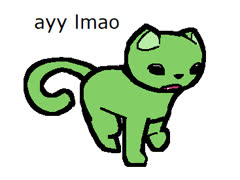 Alien cat (alien cat cute ms_paint)