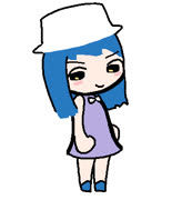 Blue girl danger (kotoha cute girl mitsuboshi_colors smug evil ms_paint doodle)