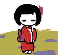 Le shrine keeper (girl cute shrine_maiden small ms_paint doodle)