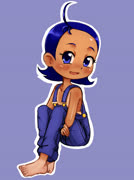Aikotann (senoo_aiko ojamajo_doremi feet overalls naked_overalls tanlines blush girl)