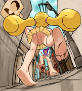 Onpuhana (segawa_onpu ojamajo_doremi makihatayama_hana pussy giantess feet heart toes)