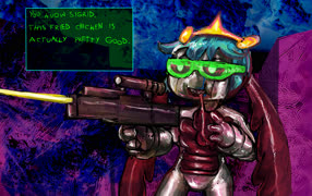 BirdCrueltySquad (bird_the_robot sigrid_and_bird g11 gun cannibalism gore cruelty_squad)