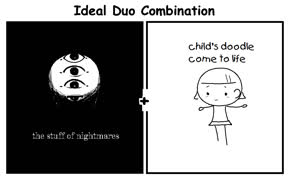Ideal duo time (concept template duo cute cool horror girl ms_paint)