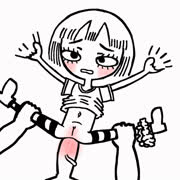 Lolianal (animated gif loli anal sex striped_socks panties bottomless blush)